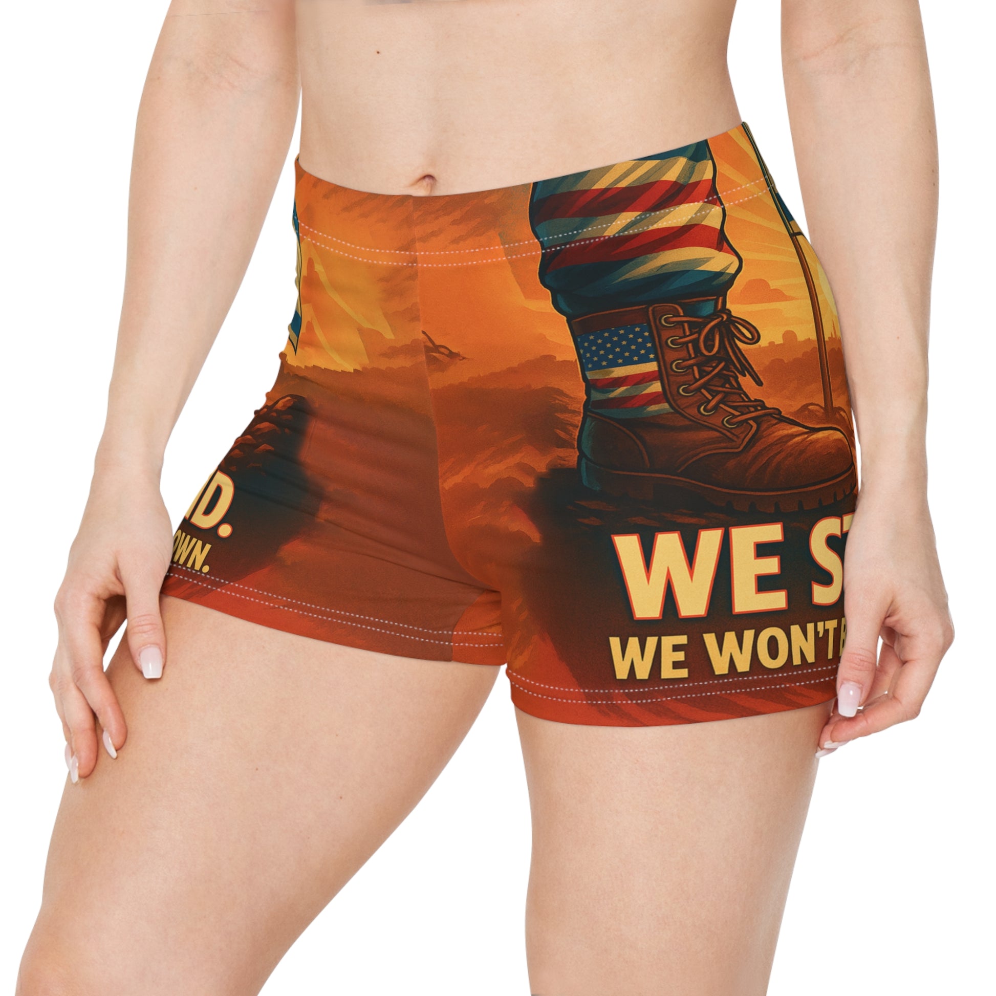 We Stand Women's Shorts (AOP) - American Zionist