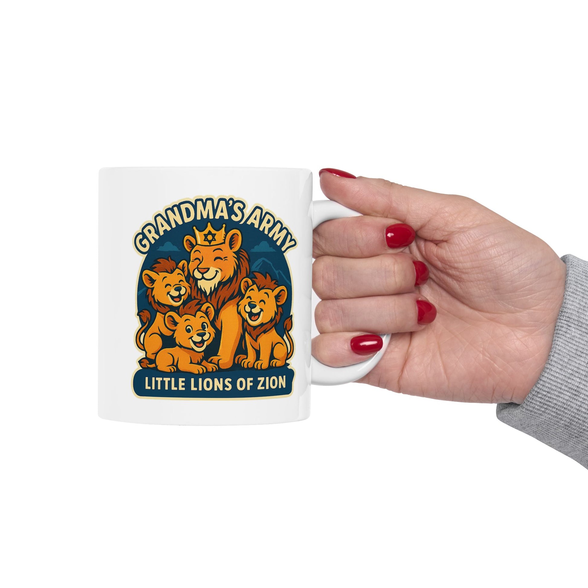 Grandma's Little Lions Ceramic Mug 11oz, 15oz - American Zionist