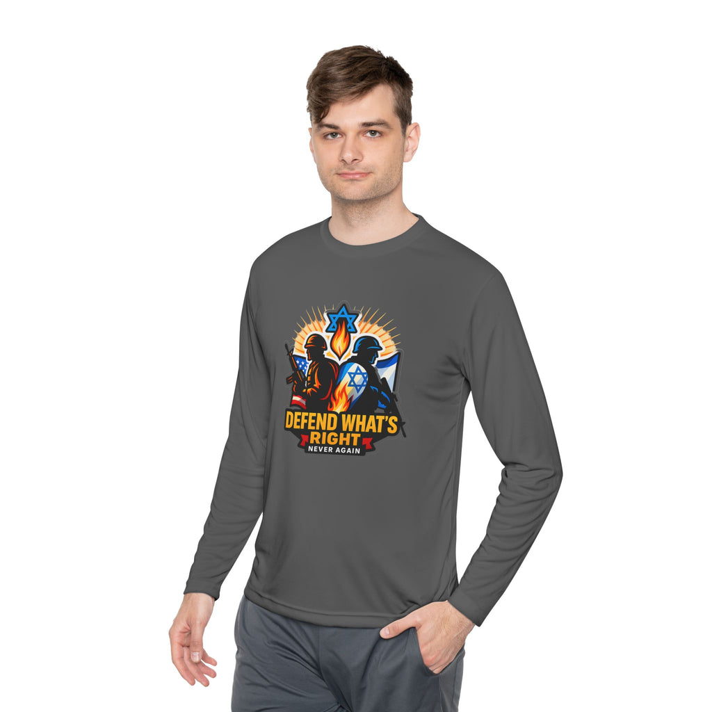 Defend What's Right Unisex Lightweight Long Sleeve Tee - American Zionist