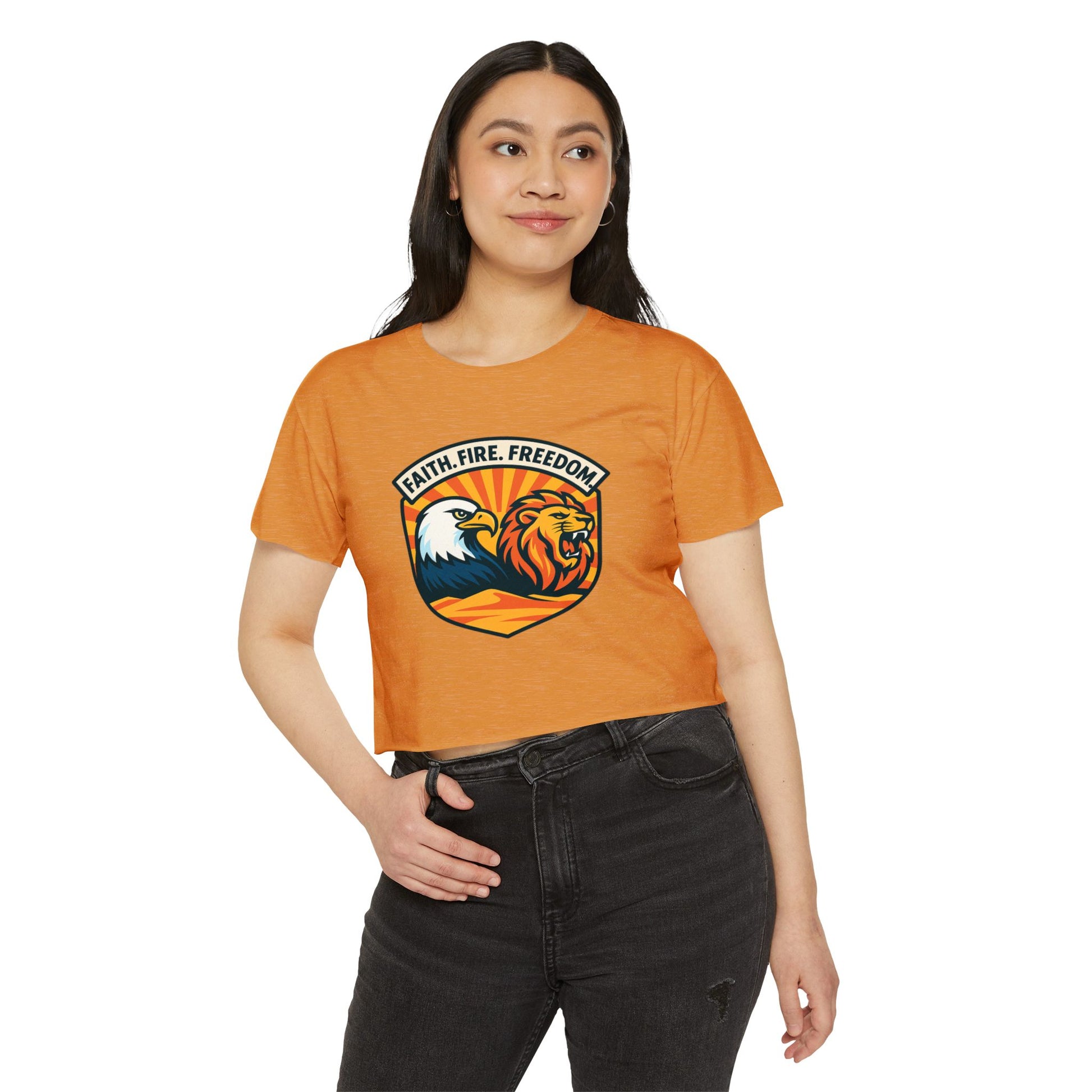 Lions Eagles Rise Women's Festival Crop Top - American Zionist