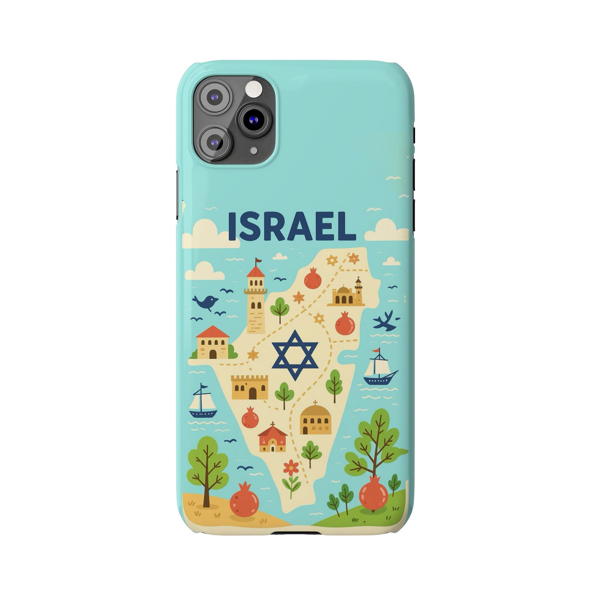 Map of Israel Slim Phone Cases - American Zionist