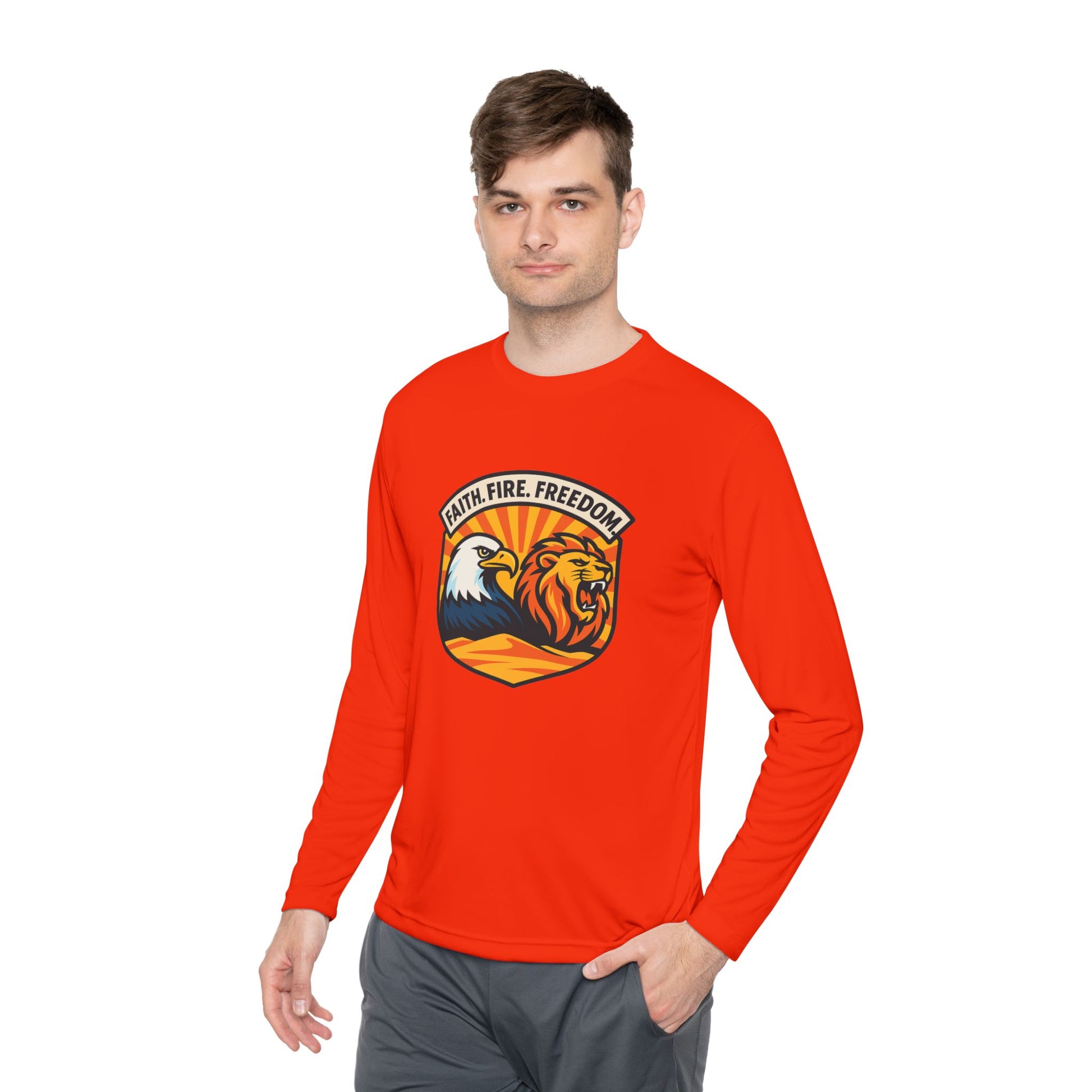 Lions Eagles Rise Unisex Lightweight Long Sleeve Tee - American Zionist
