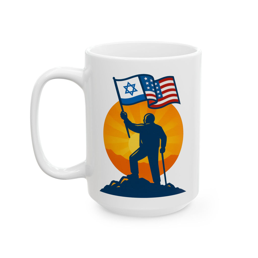 Grandpa Stands for Freedom Ceramic Mug, (11oz, 15oz) - American Zionist