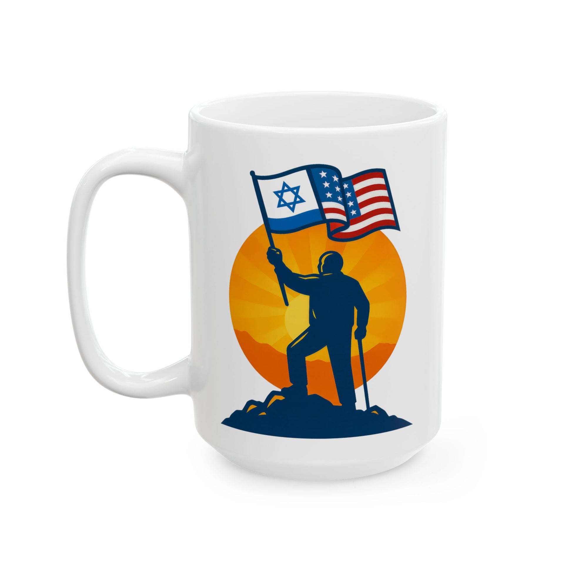 Grandpa Stands for Freedom Ceramic Mug, (11oz, 15oz) - American Zionist