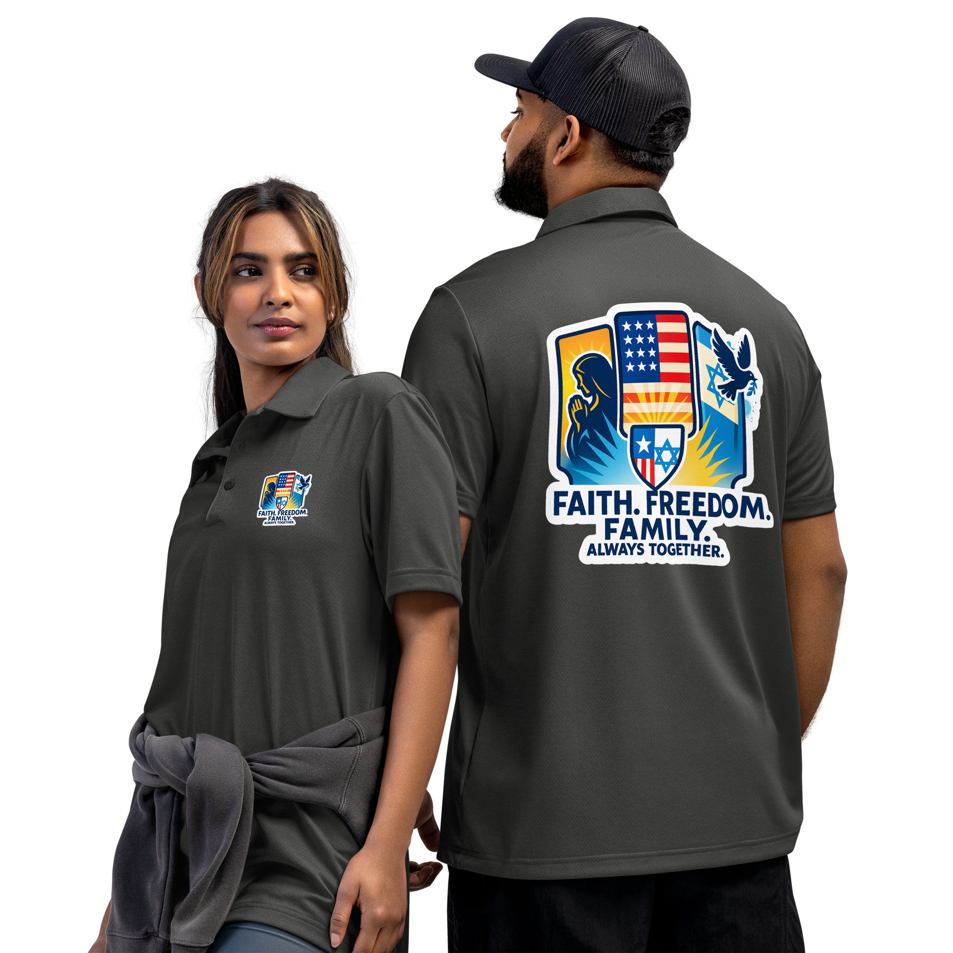 Faith Freedom Family Adidas Space - Dyed Polo Shirt - American Zionist