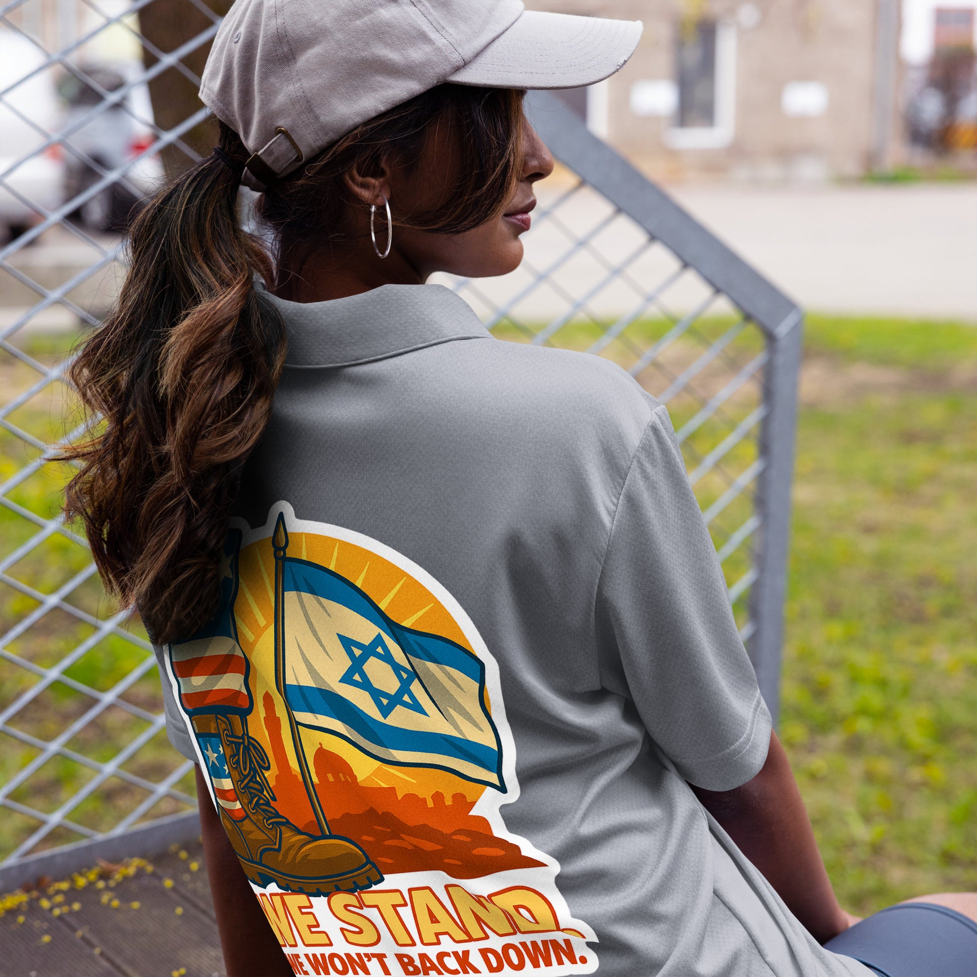 We Stand Adidas Space - Dyed Polo Shirt - American Zionist