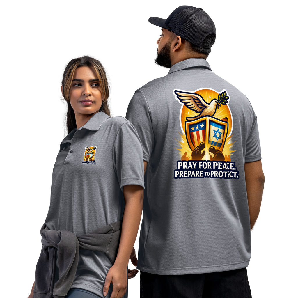Pray For Peace Adidas Space - Dyed Polo Shirt - American Zionist