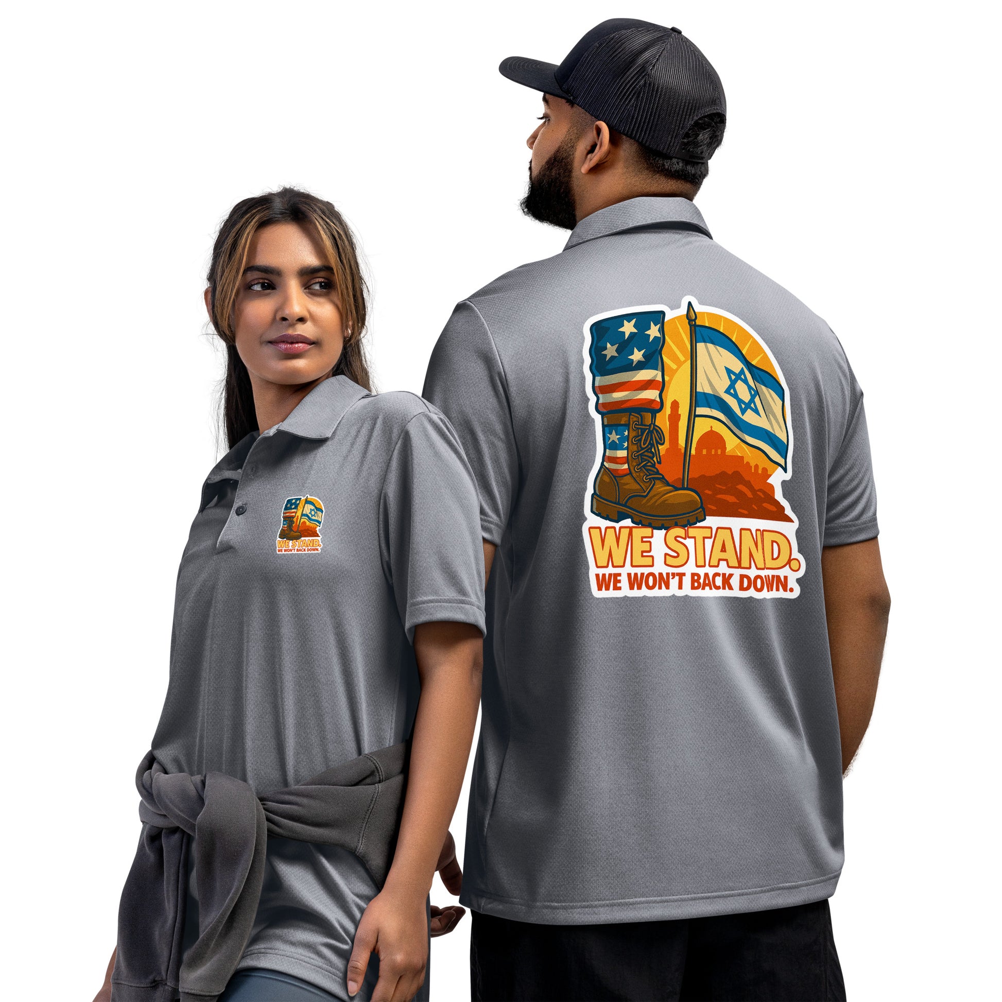 We Stand Adidas Space - Dyed Polo Shirt - American Zionist