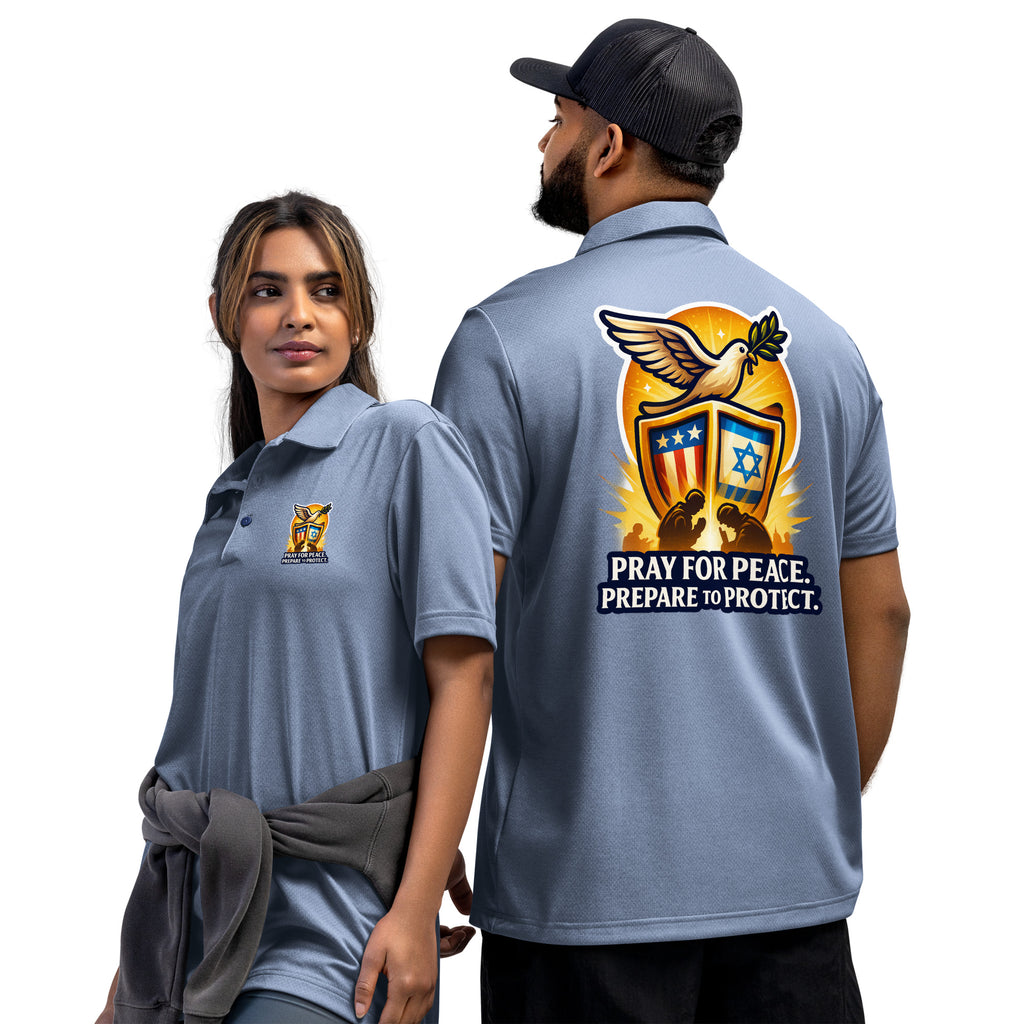 Pray For Peace Adidas Space - Dyed Polo Shirt - American Zionist