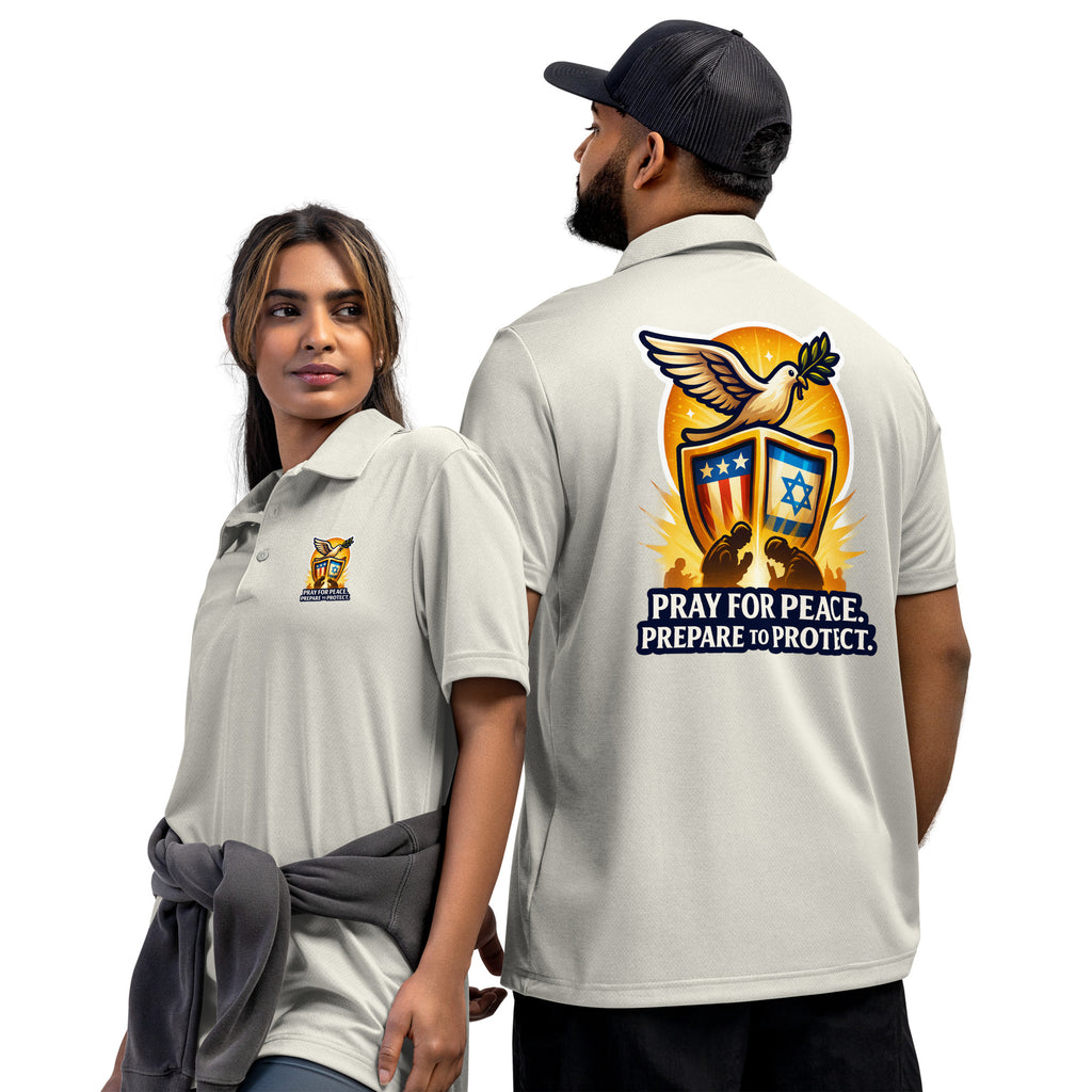 Pray For Peace Adidas Space - Dyed Polo Shirt - American Zionist