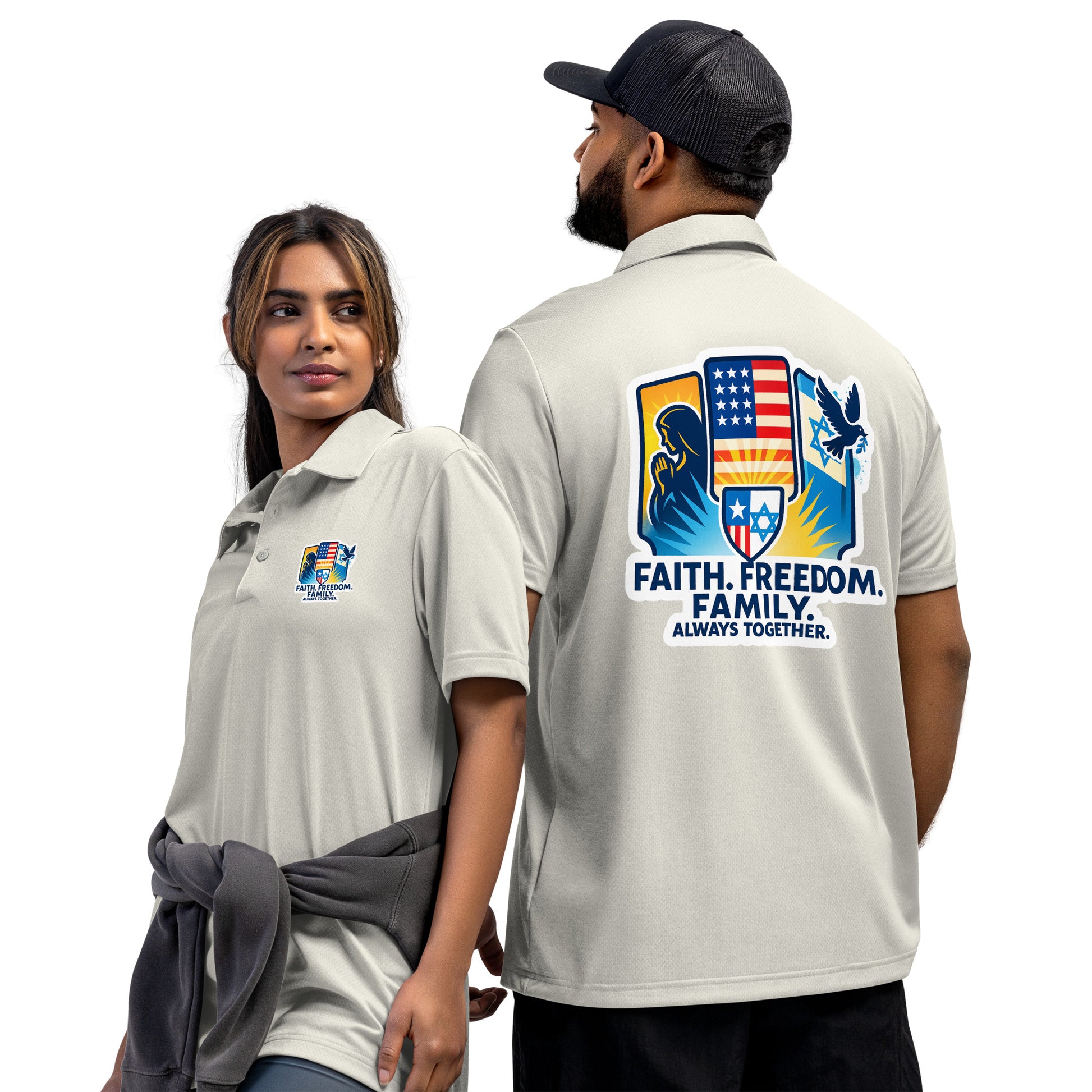Faith Freedom Family Adidas Space - Dyed Polo Shirt - American Zionist