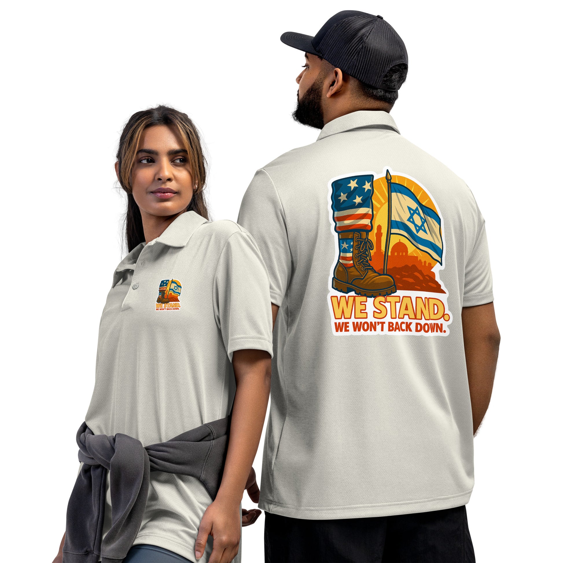 We Stand Adidas Space - Dyed Polo Shirt - American Zionist