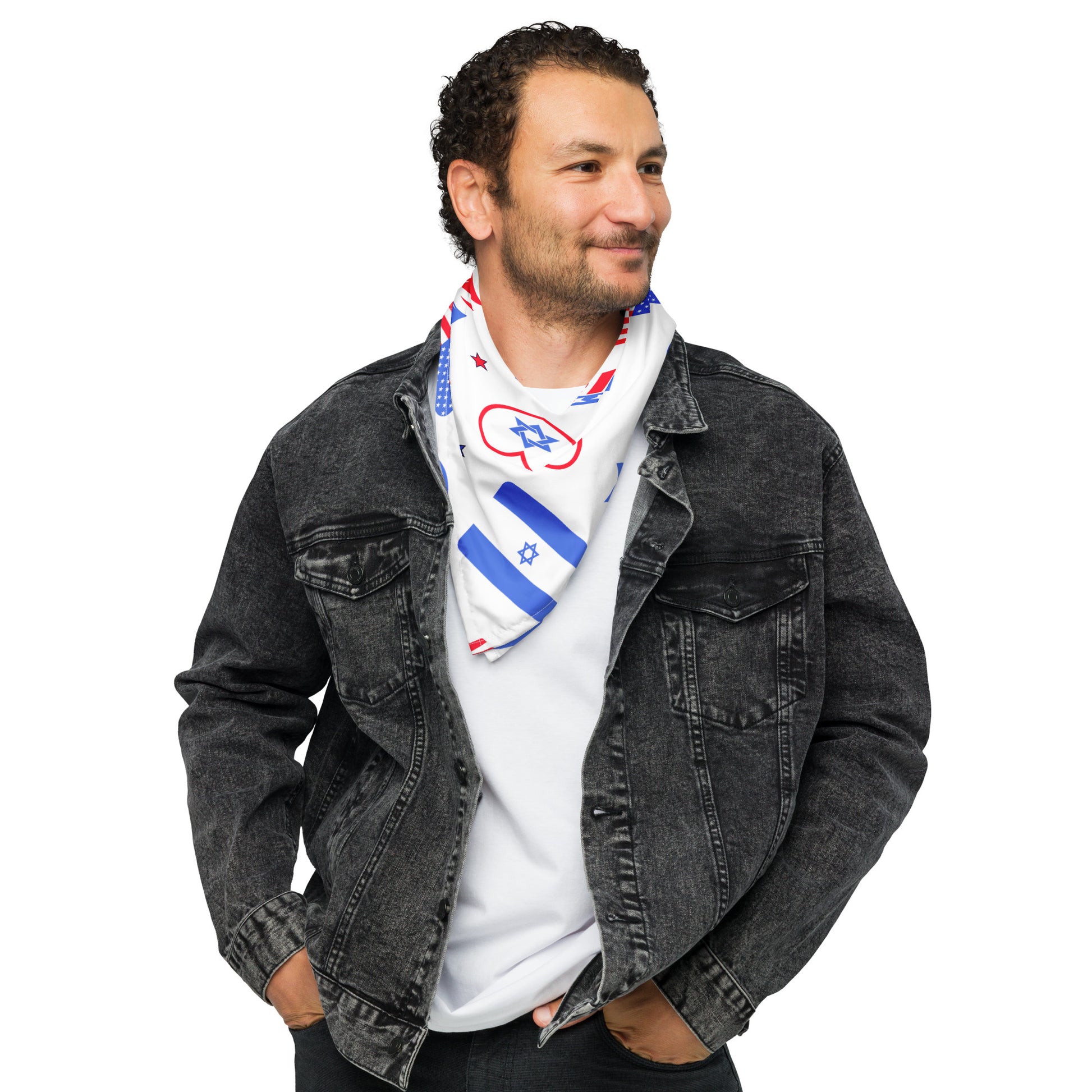 Zionist Heart Pattern All - Over Print Bandana - American Zionist