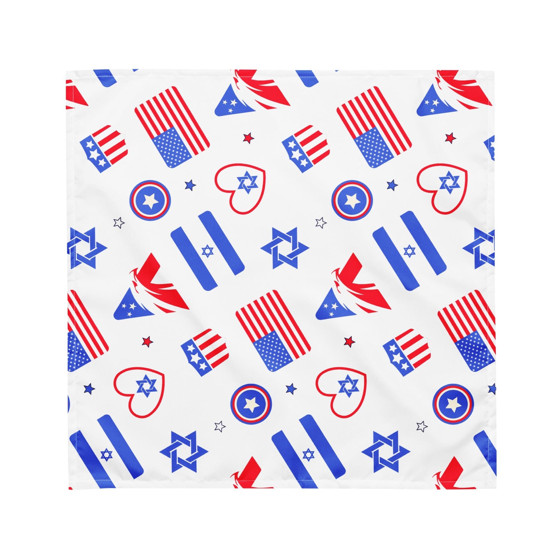 Zionist Heart Pattern All - Over Print Bandana - American Zionist