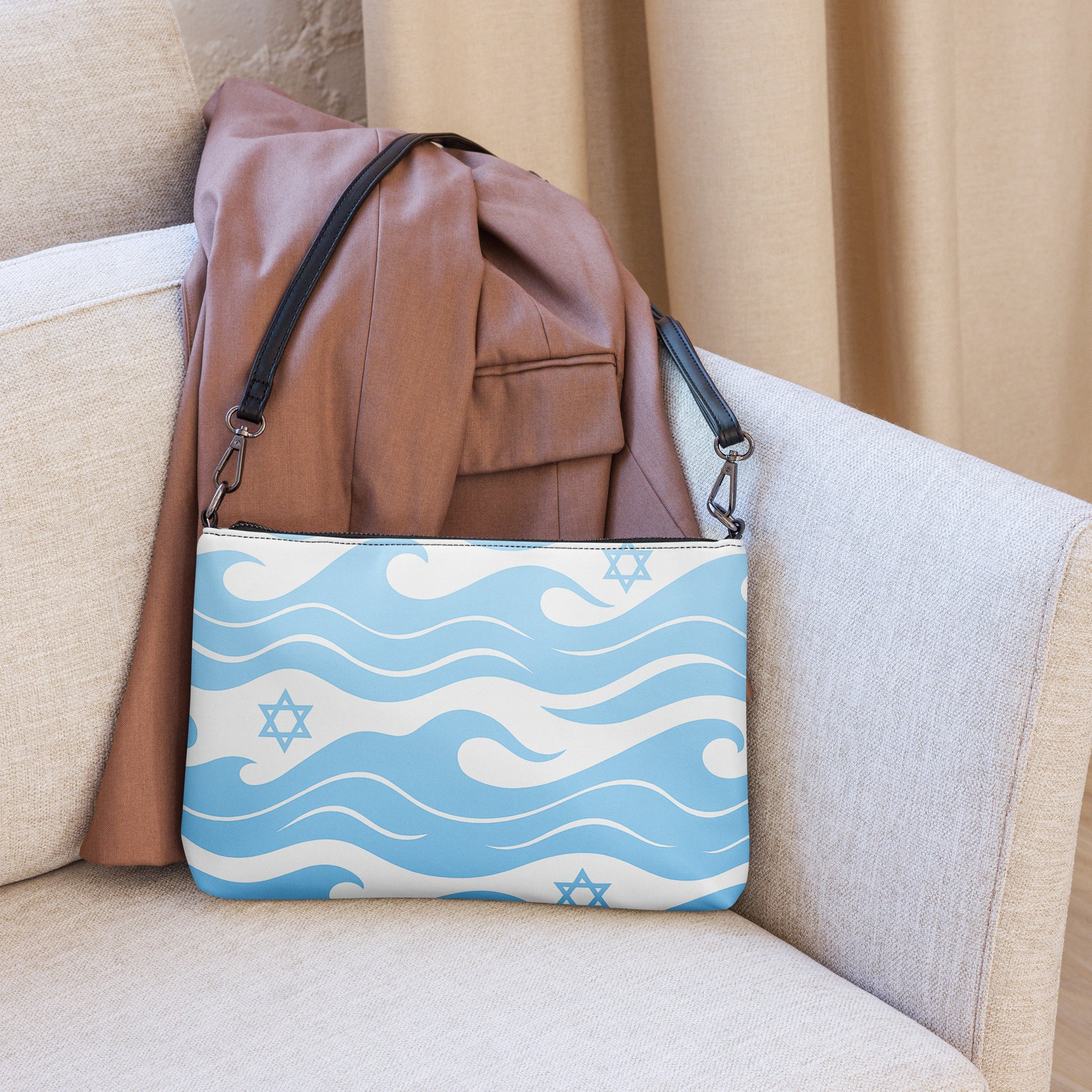 Waves of the Land All - Over Print Crossbody Bag - American Zionist