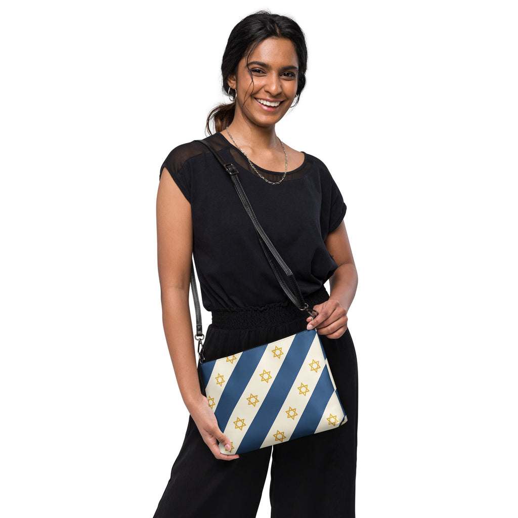 Israel Regalia Stripe All - Over Print Crossbody Bag - American Zionist