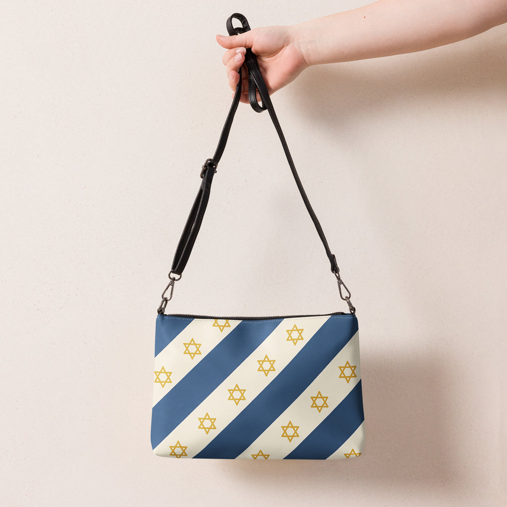 Israel Regalia Stripe All - Over Print Crossbody Bag - American Zionist