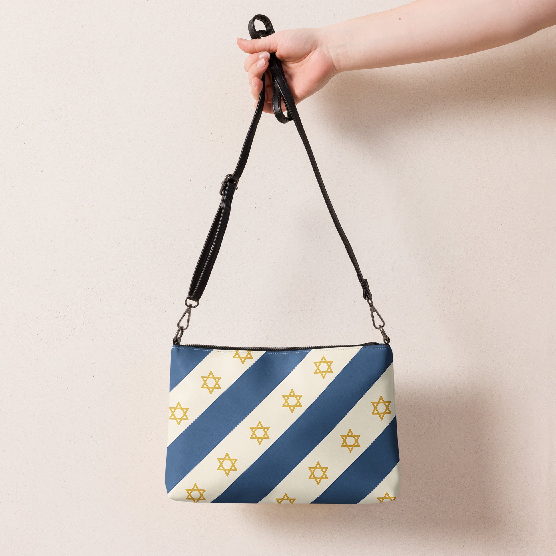 Israel Regalia Stripe All - Over Print Crossbody Bag - American Zionist