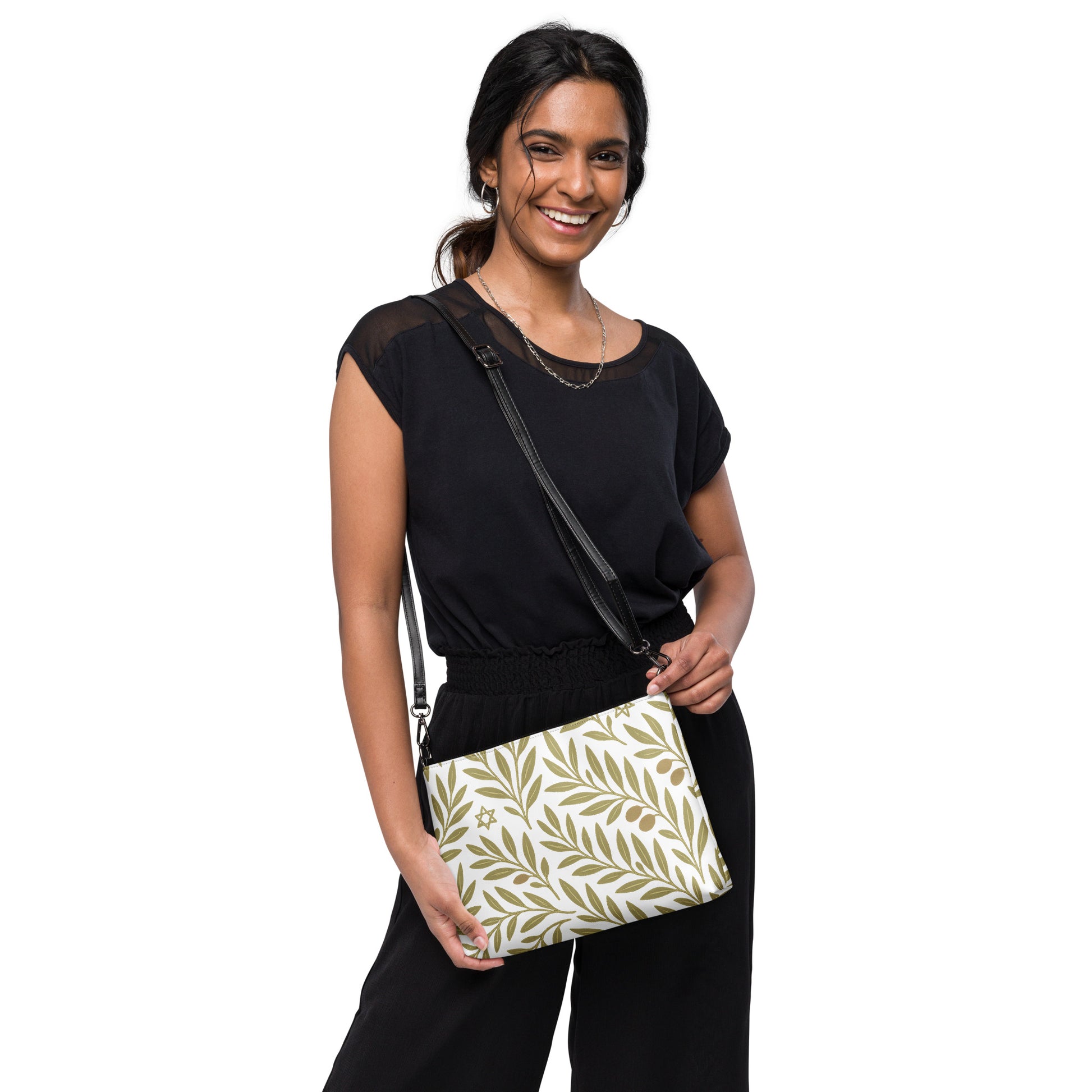 Olive Bloom All - Over Print Crossbody Bag - American Zionist