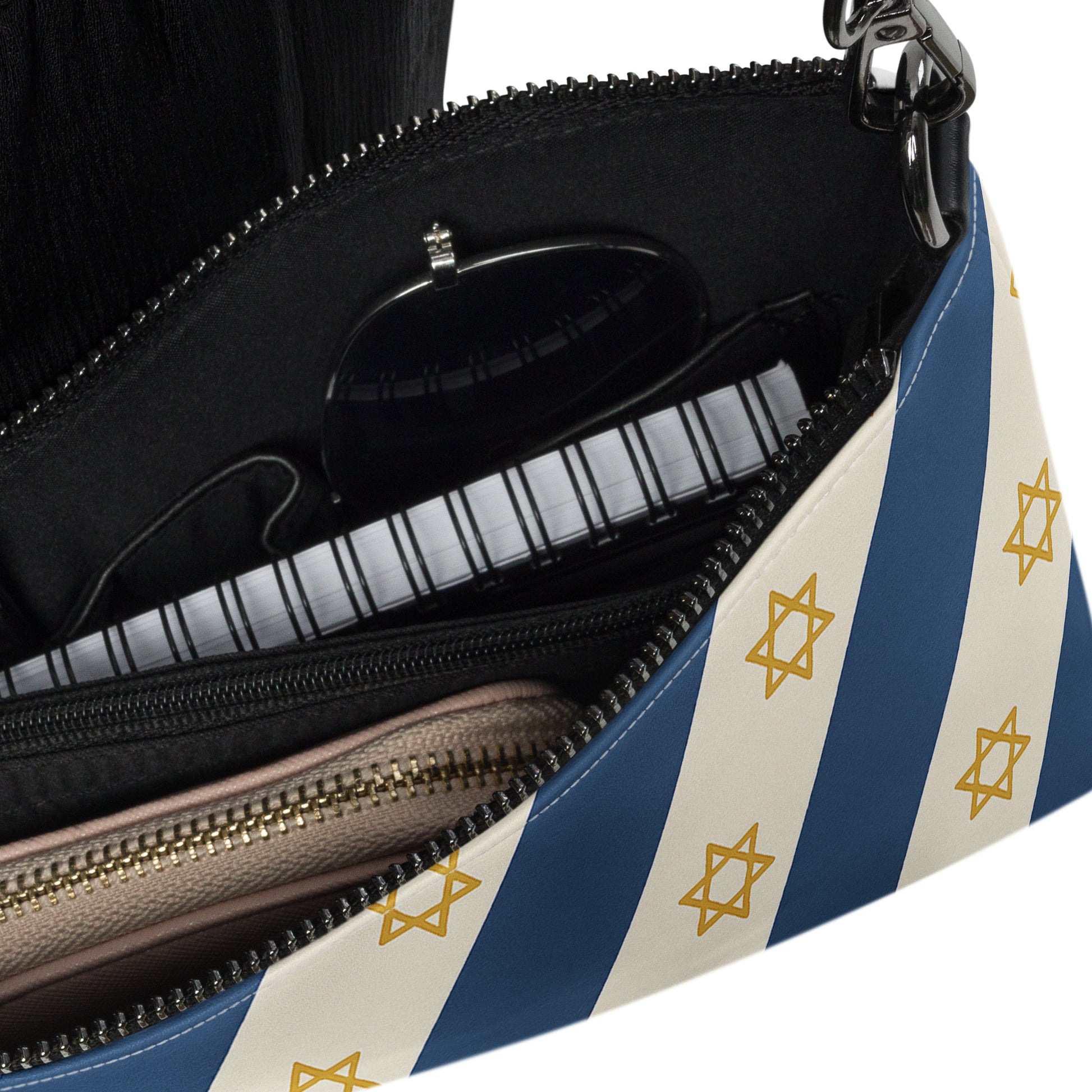 Israel Regalia Stripe All - Over Print Crossbody Bag - American Zionist