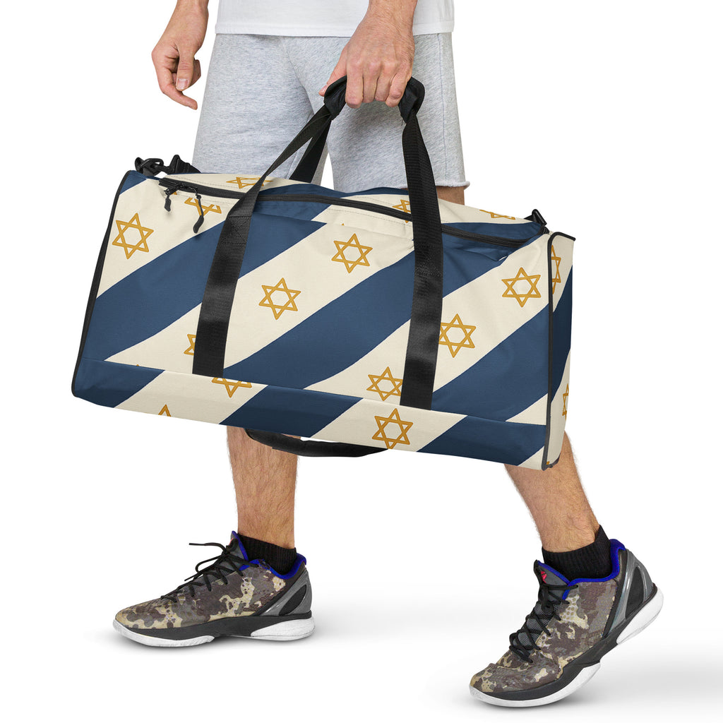 Israel Regalia Stripe All - Over Print Duffle Bag - American Zionist