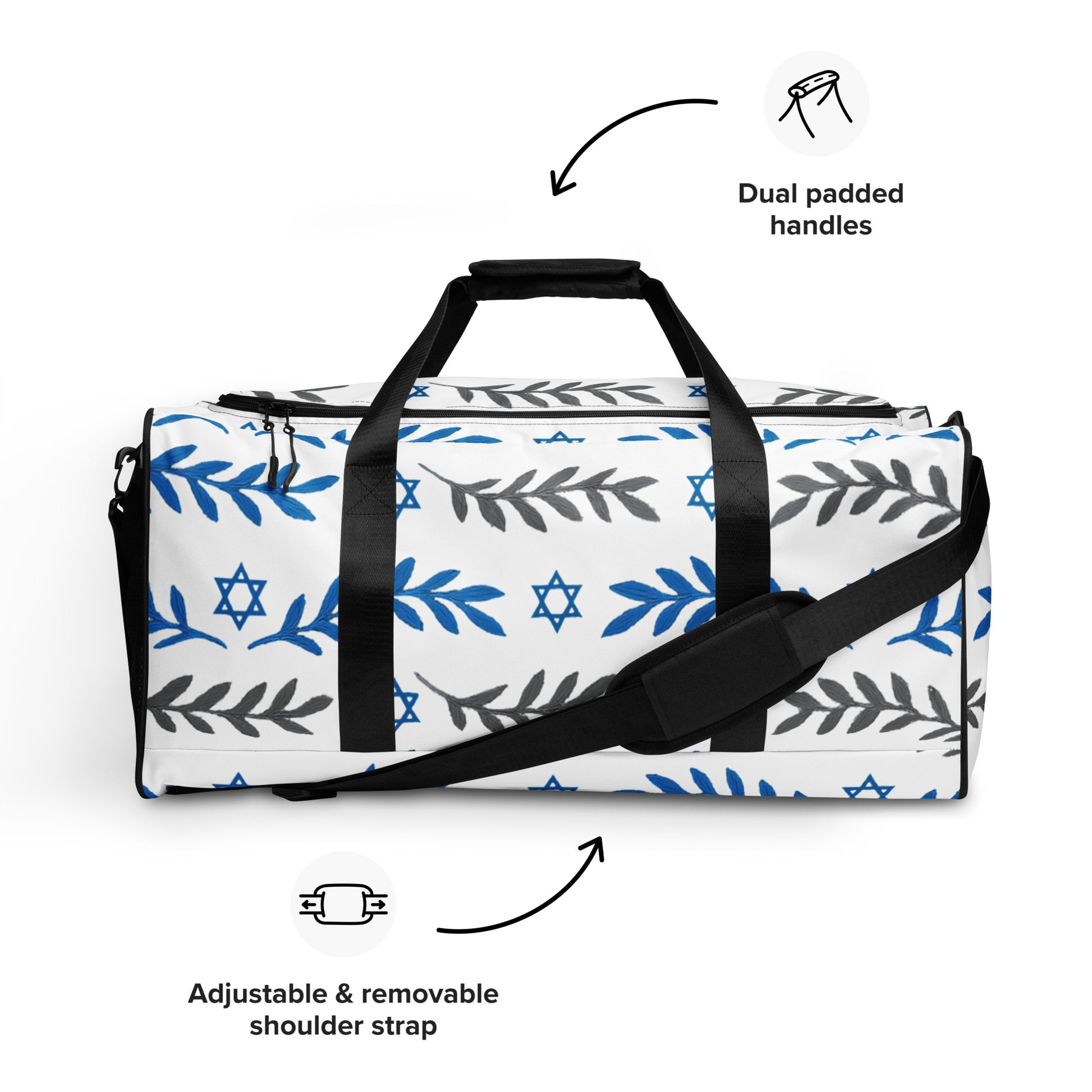 Olive and Shield All - Over Print Duffle Bag - American Zionist