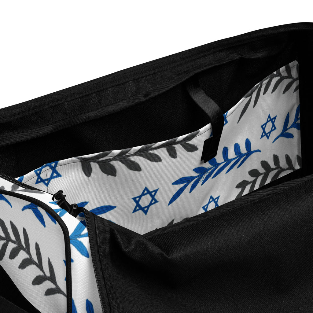 Olive and Shield All - Over Print Duffle Bag - American Zionist