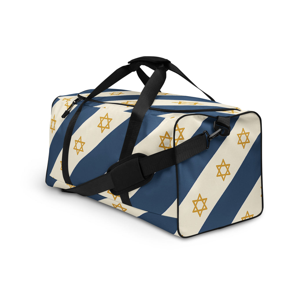 Israel Regalia Stripe All - Over Print Duffle Bag - American Zionist