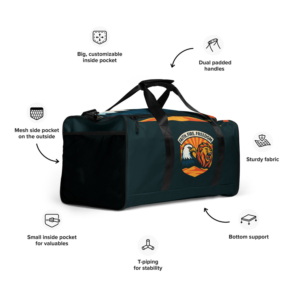 Lions Eagles Rise All - Over Print Duffle Bag - American Zionist