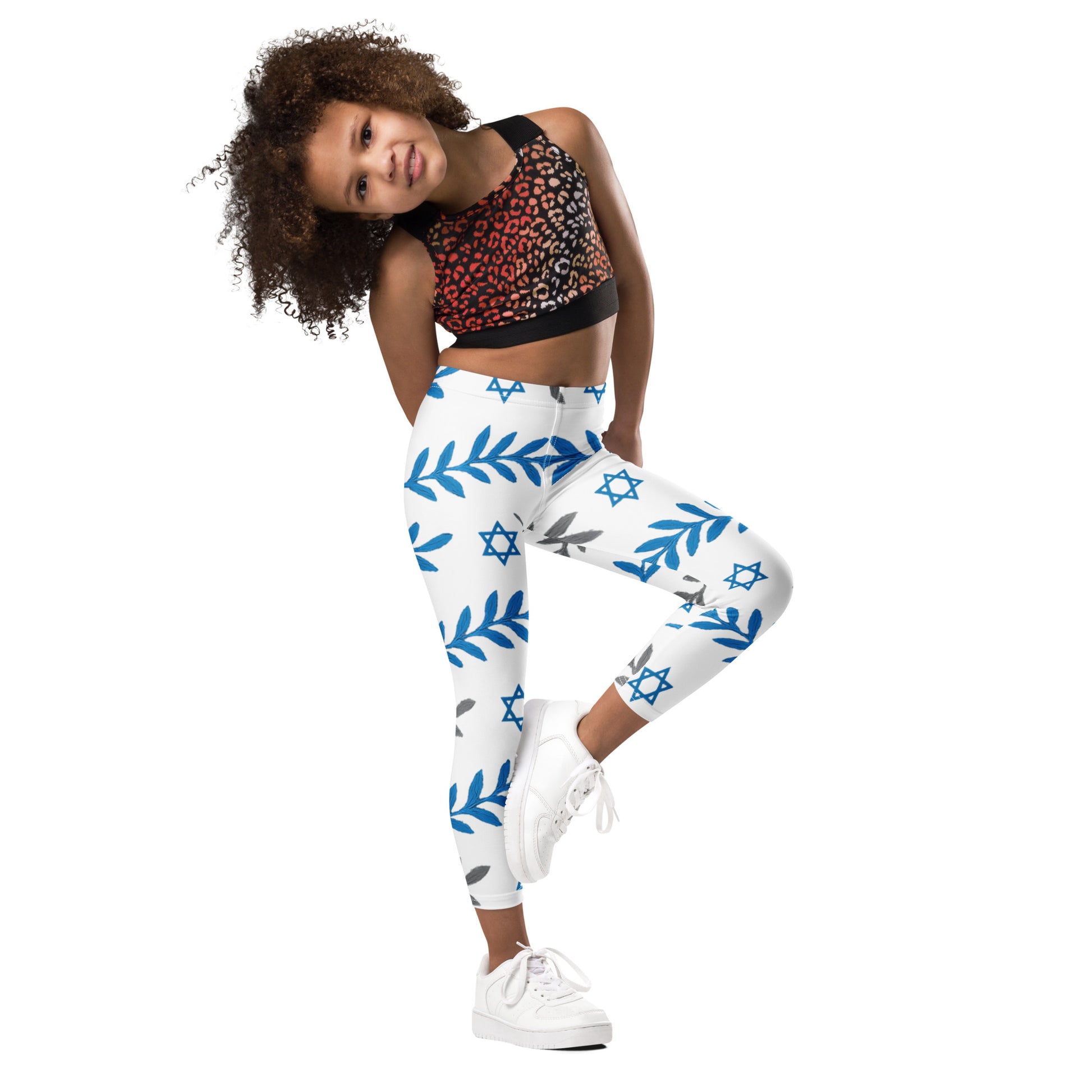Olive and Shield All - Over Print Kids Leggings - American Zionist