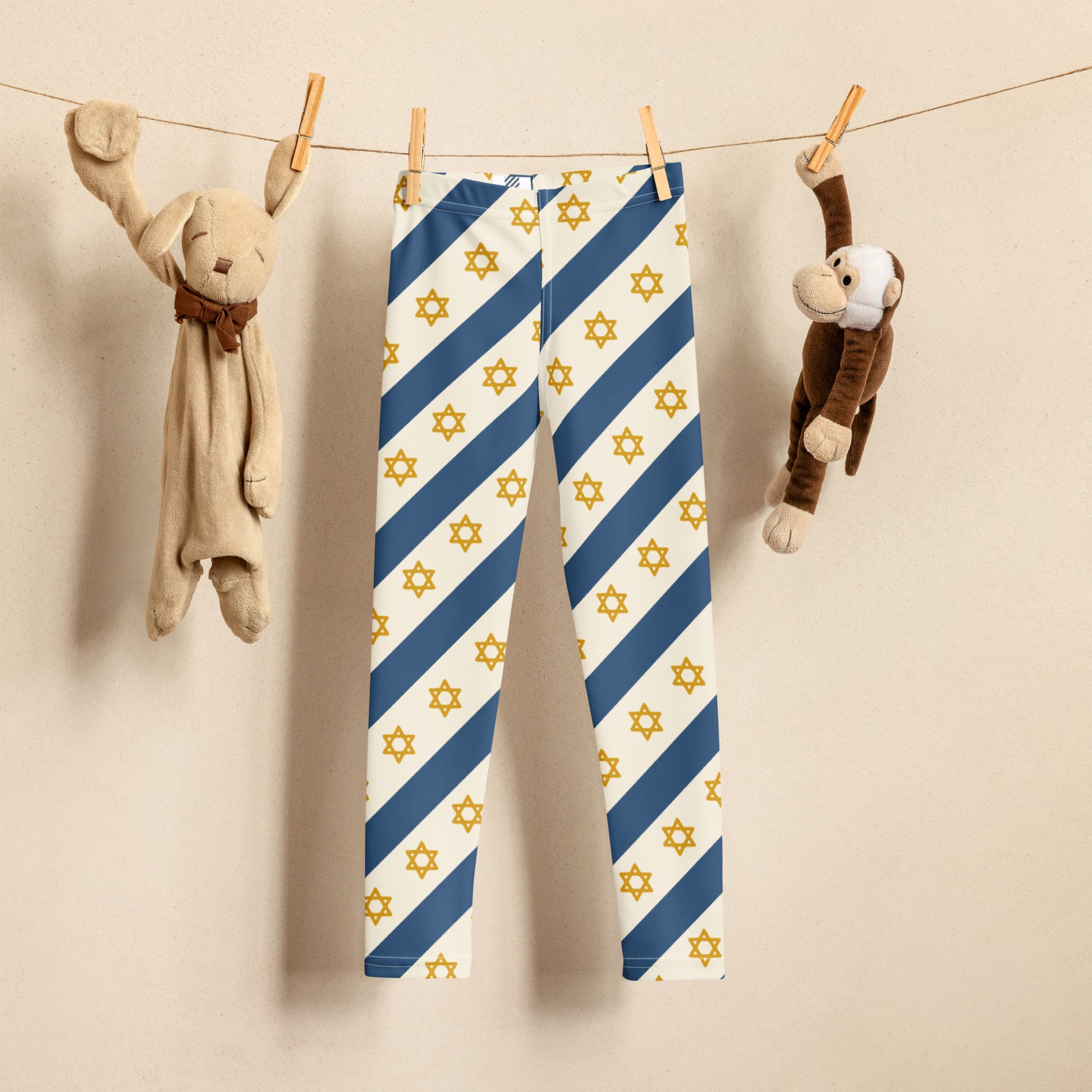 Israel Regalia Stripe All - Over Print Kids Leggings - American Zionist