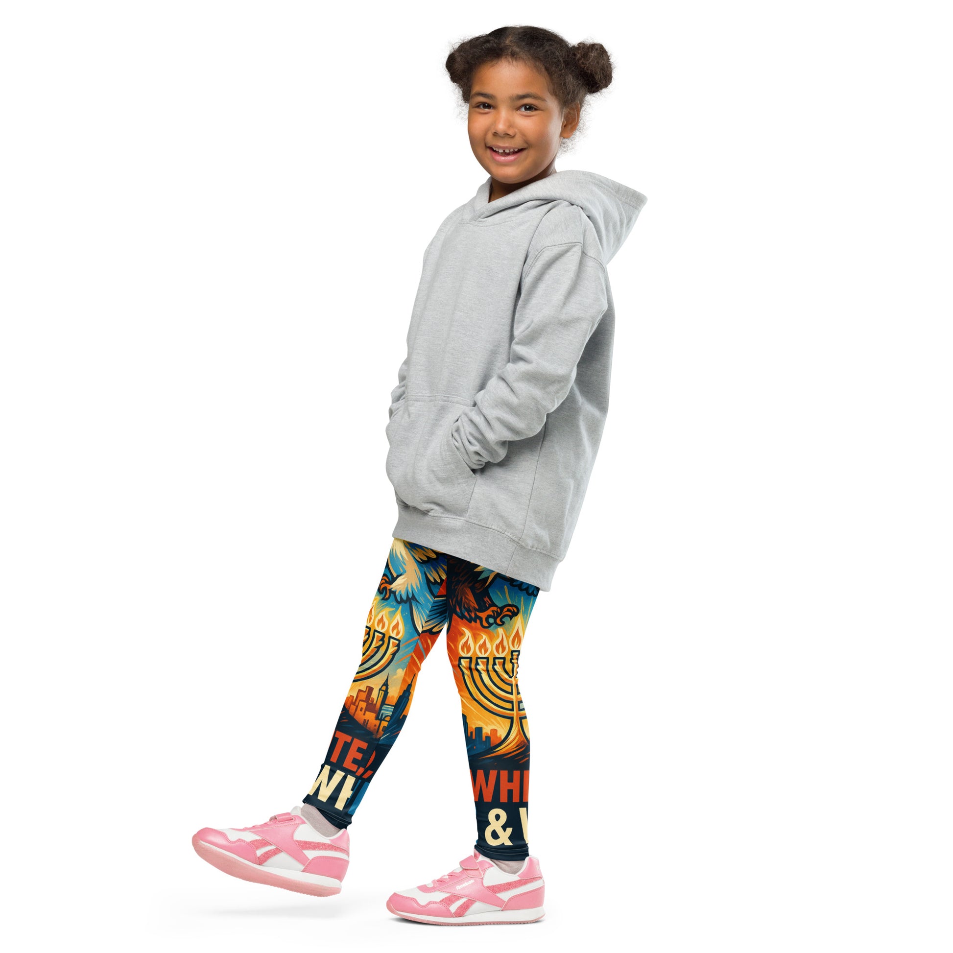 Red White and Blue All - Over Print Kids Leggings - American Zionist