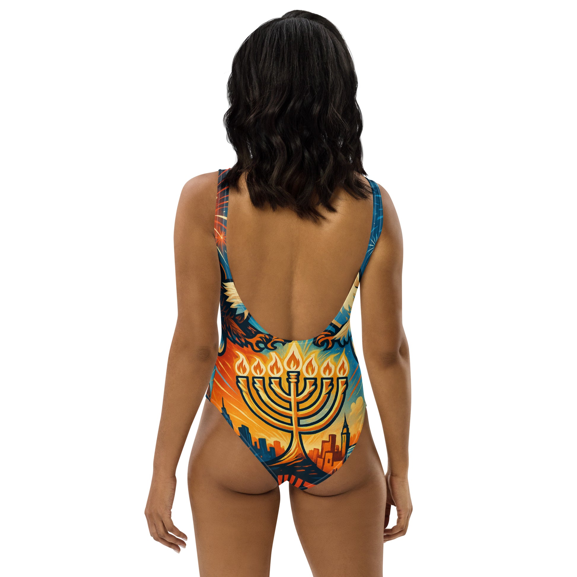 Red White and Blue All - Over Print One - Piece Swimsuit - American Zionist