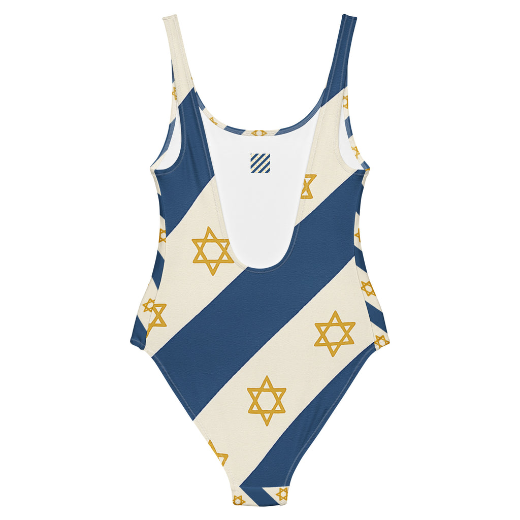 Israel Regalia Stripe All - Over Print One - Piece Swimsuit - American Zionist