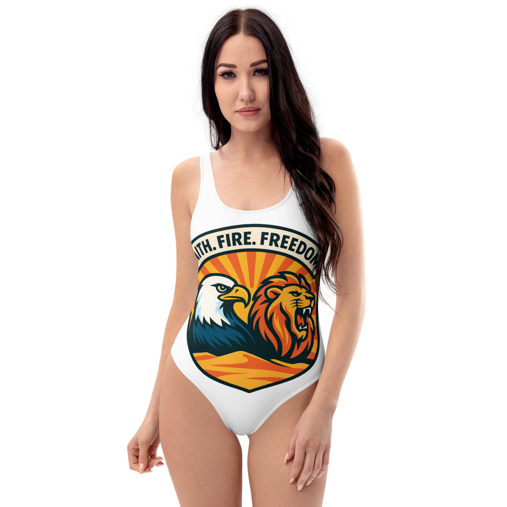 Lions Eagles Rise All - Over Print One - Piece Swimsuit - American Zionist