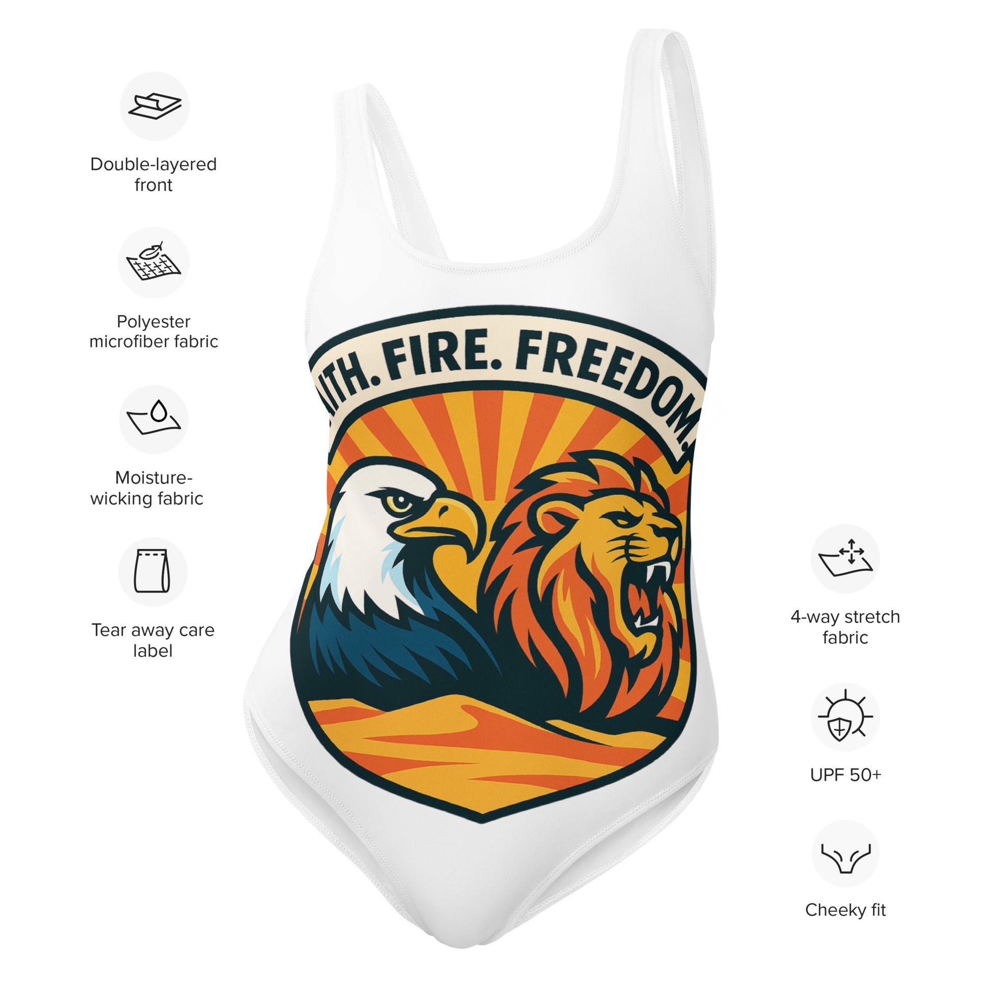 Lions Eagles Rise All - Over Print One - Piece Swimsuit - American Zionist