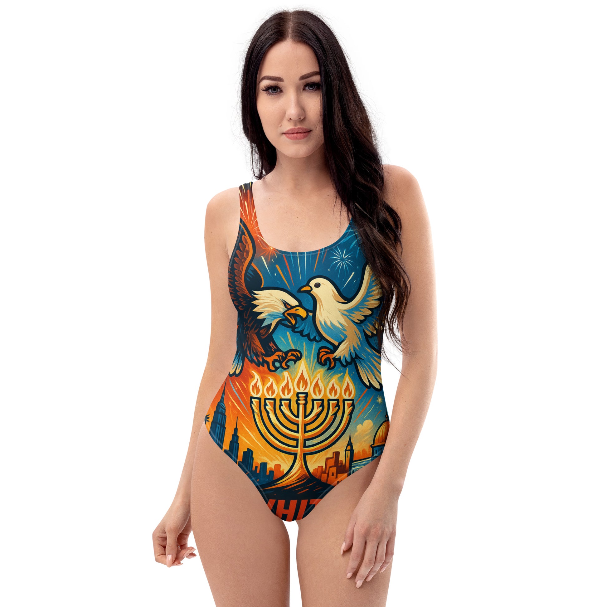 Red White and Blue All - Over Print One - Piece Swimsuit - American Zionist