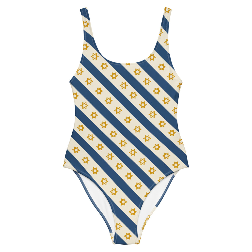 Israel Regalia Stripe All - Over Print One - Piece Swimsuit - American Zionist