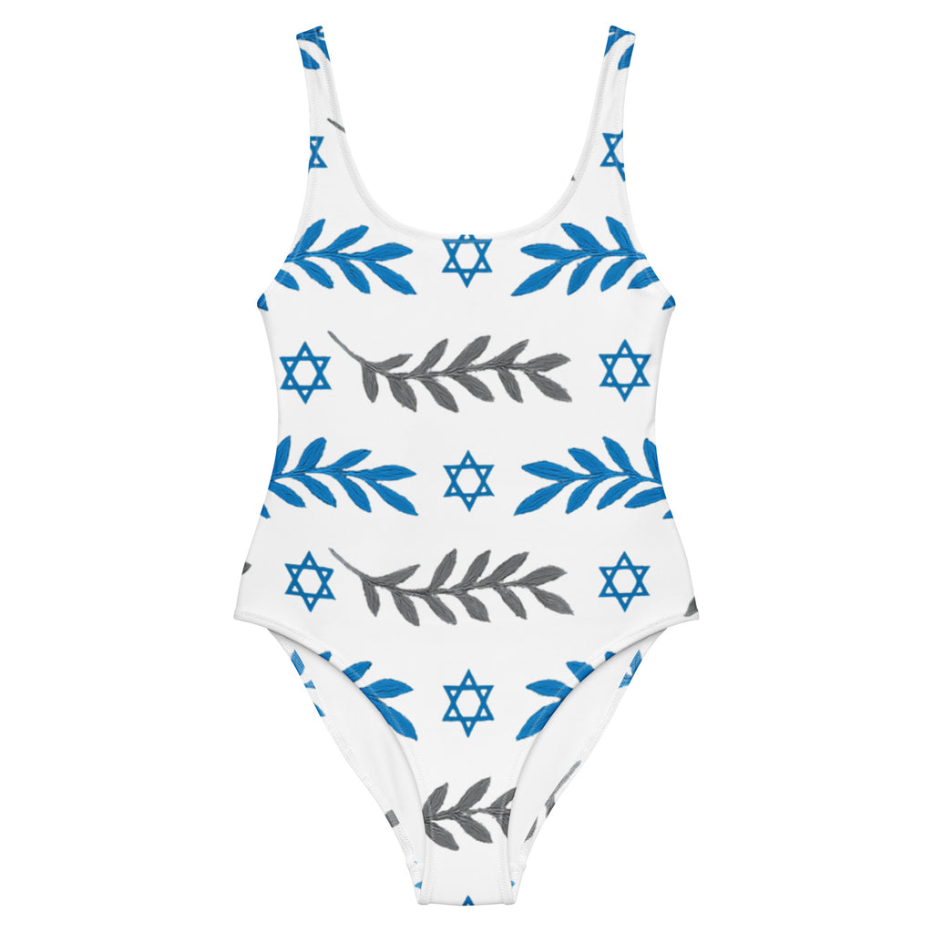 Olive and Shield All - Over Print One - Piece Swimsuit - American Zionist