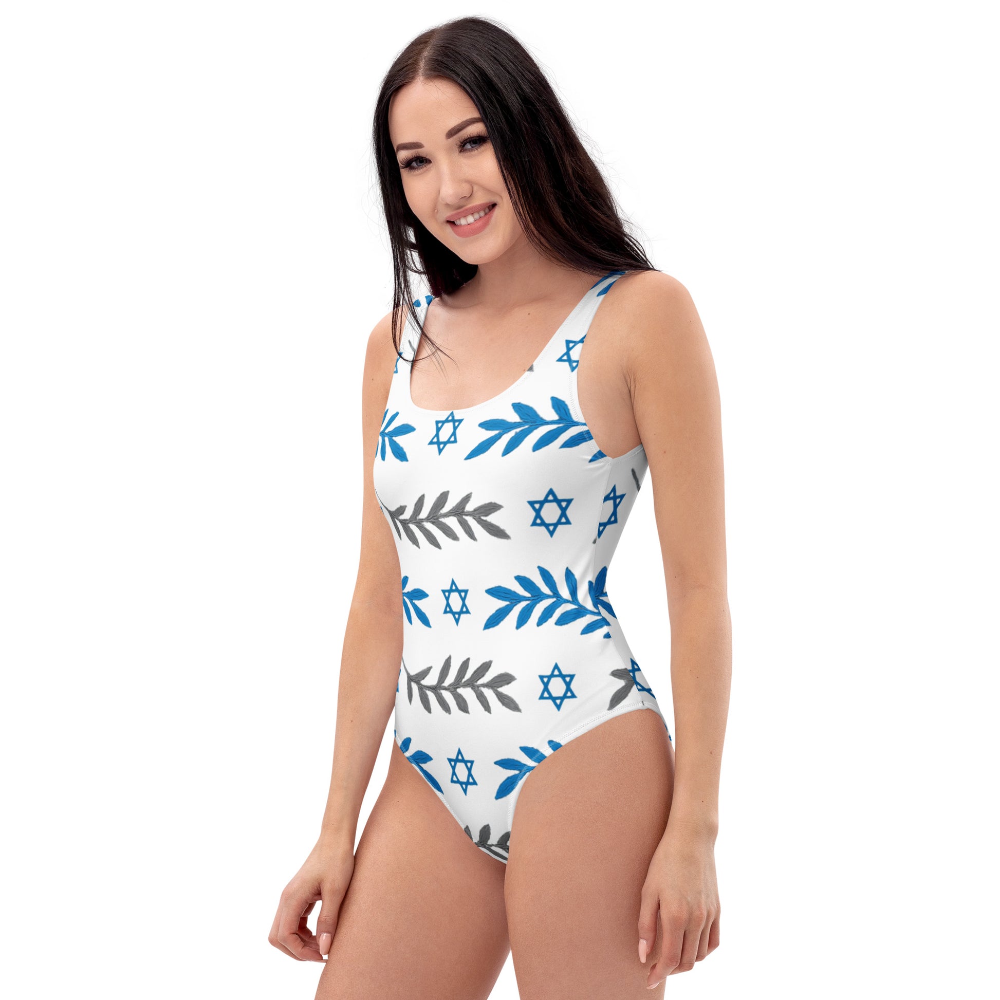 Olive and Shield All - Over Print One - Piece Swimsuit - American Zionist