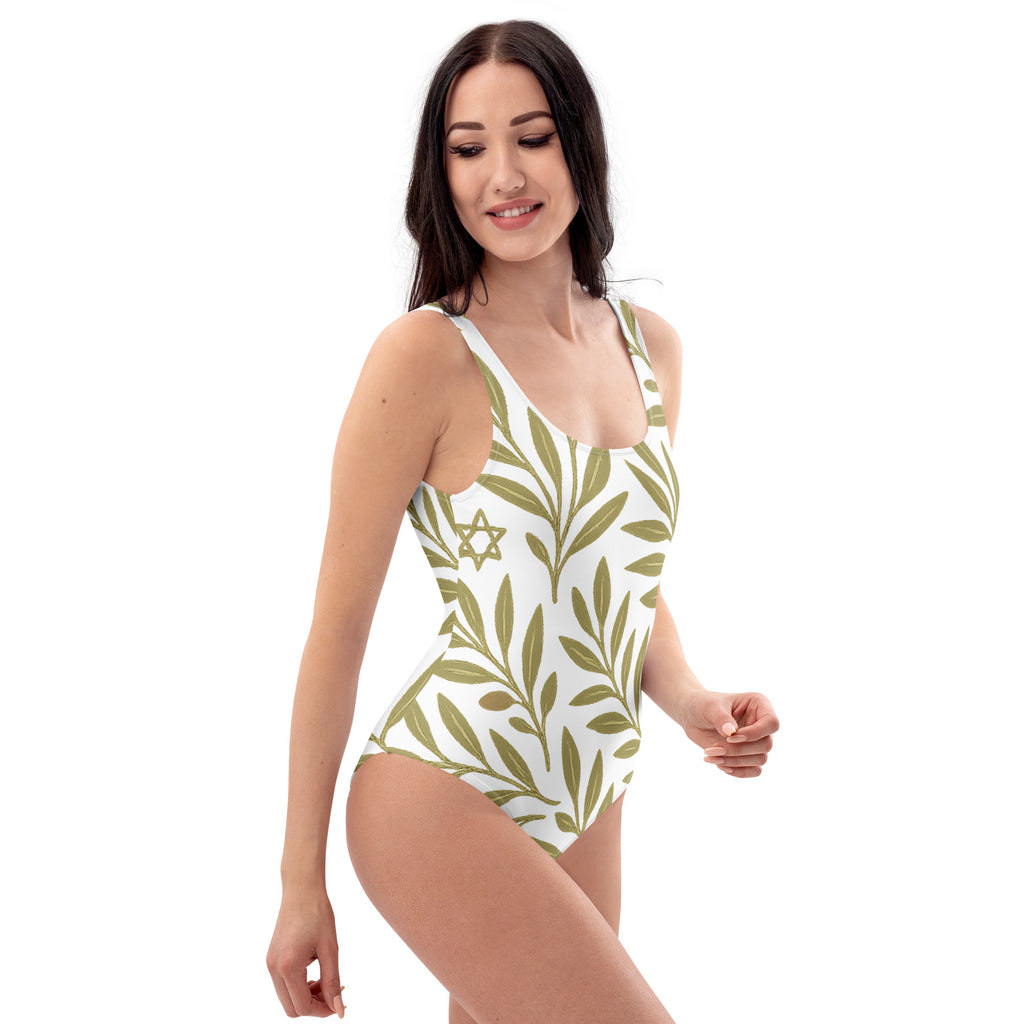 Olive Bloom All - Over Print One - Piece Swimsuit - American Zionist