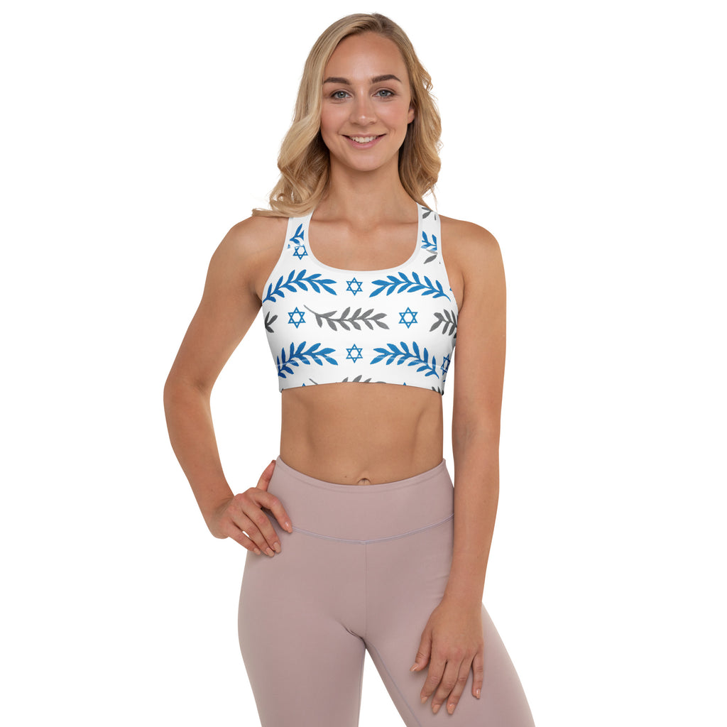Olive and Shield All - Over Print Padded Sports Bra - American Zionist