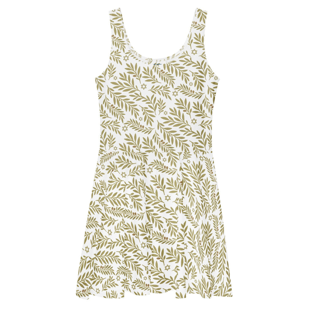 Olive Bloom All - Over Print Skater Dress - American Zionist