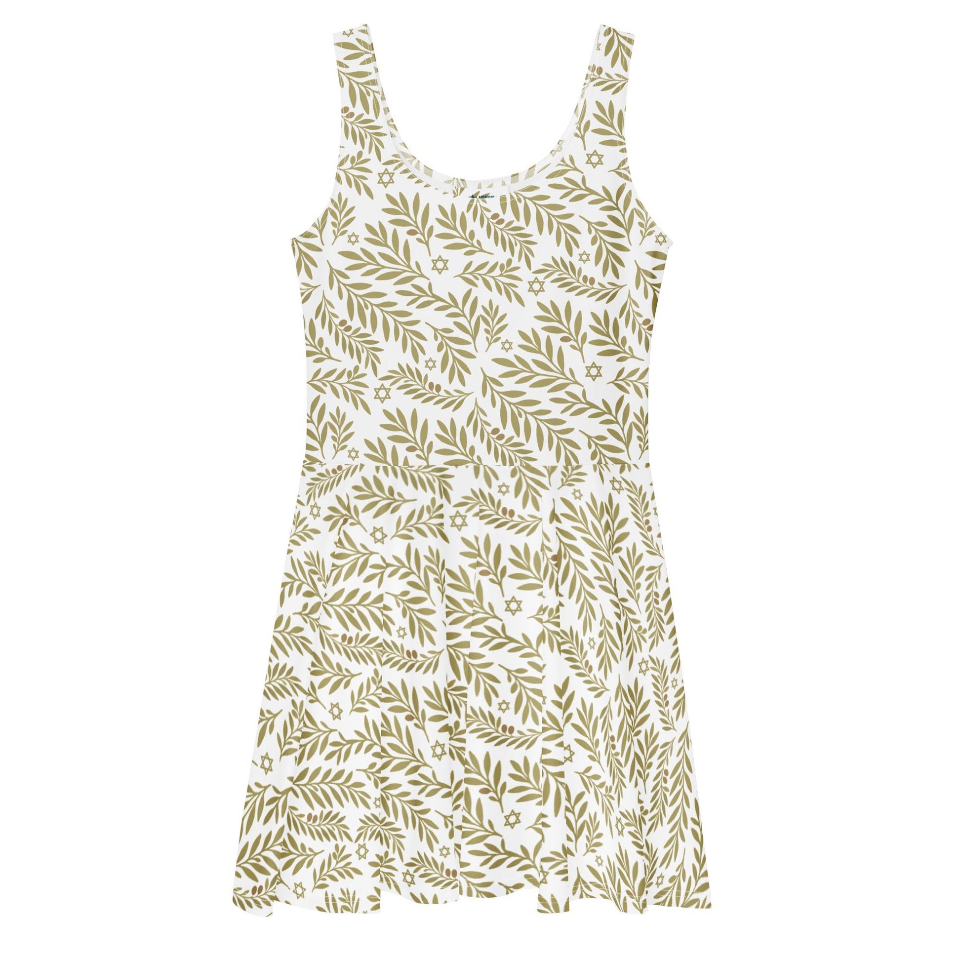 Olive Bloom All - Over Print Skater Dress - American Zionist