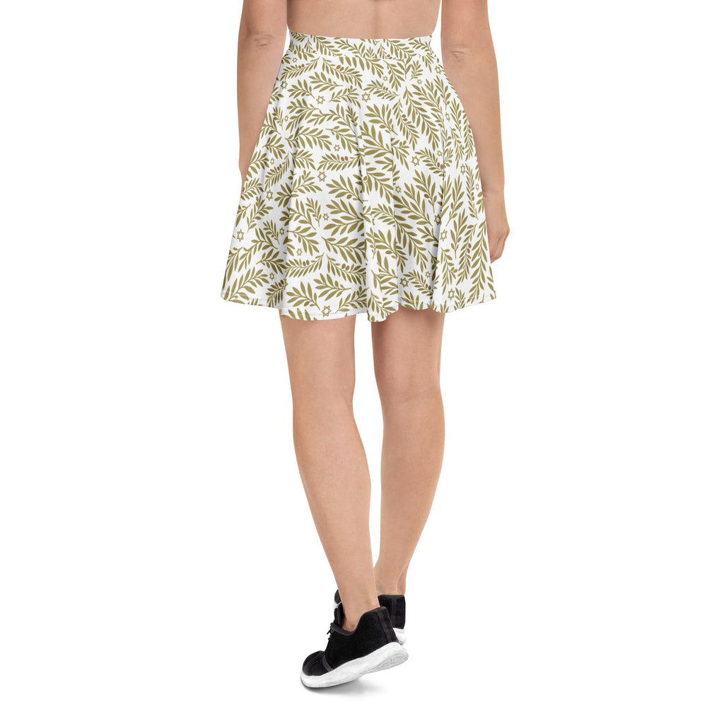 Olive Bloom All - Over Print Skater Skirt - American Zionist