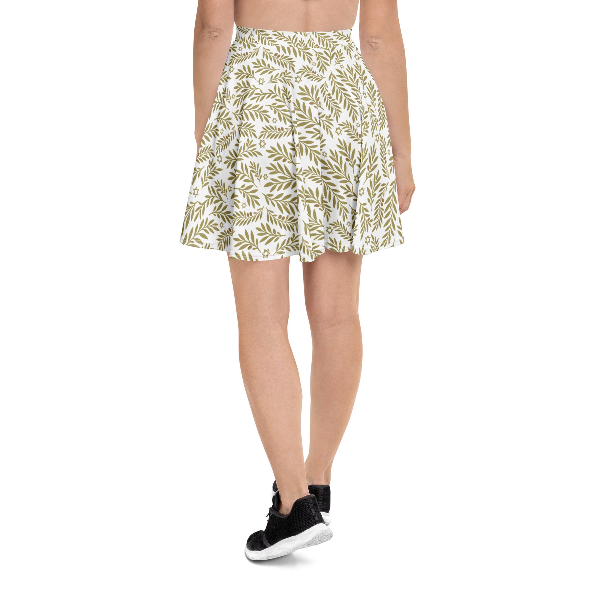 Olive Bloom All - Over Print Skater Skirt - American Zionist
