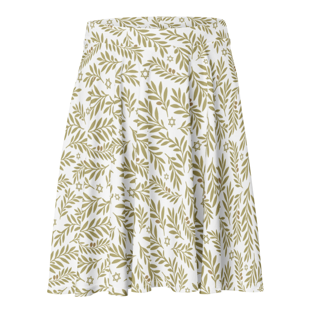 Olive Bloom All - Over Print Skater Skirt - American Zionist