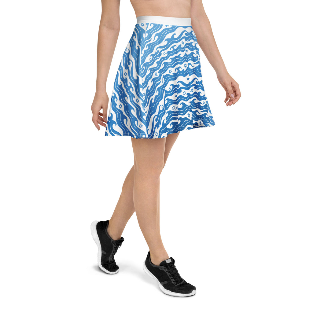 Waves of the Land All - Over Print Skater Skirt - American Zionist