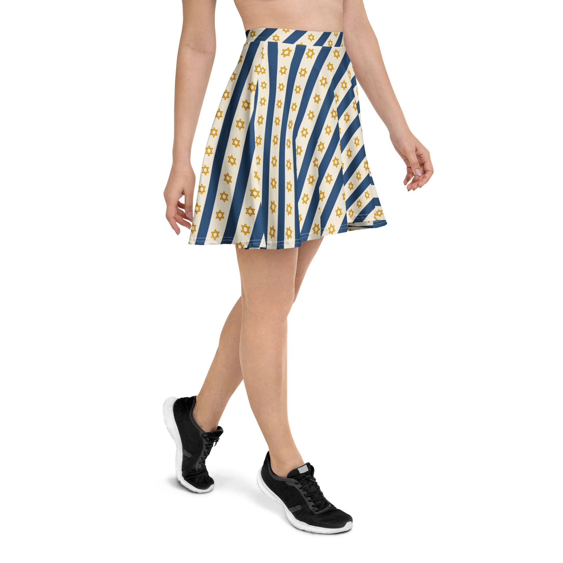 Israel Regalia Stripe All - Over Print Skater Skirt - American Zionist