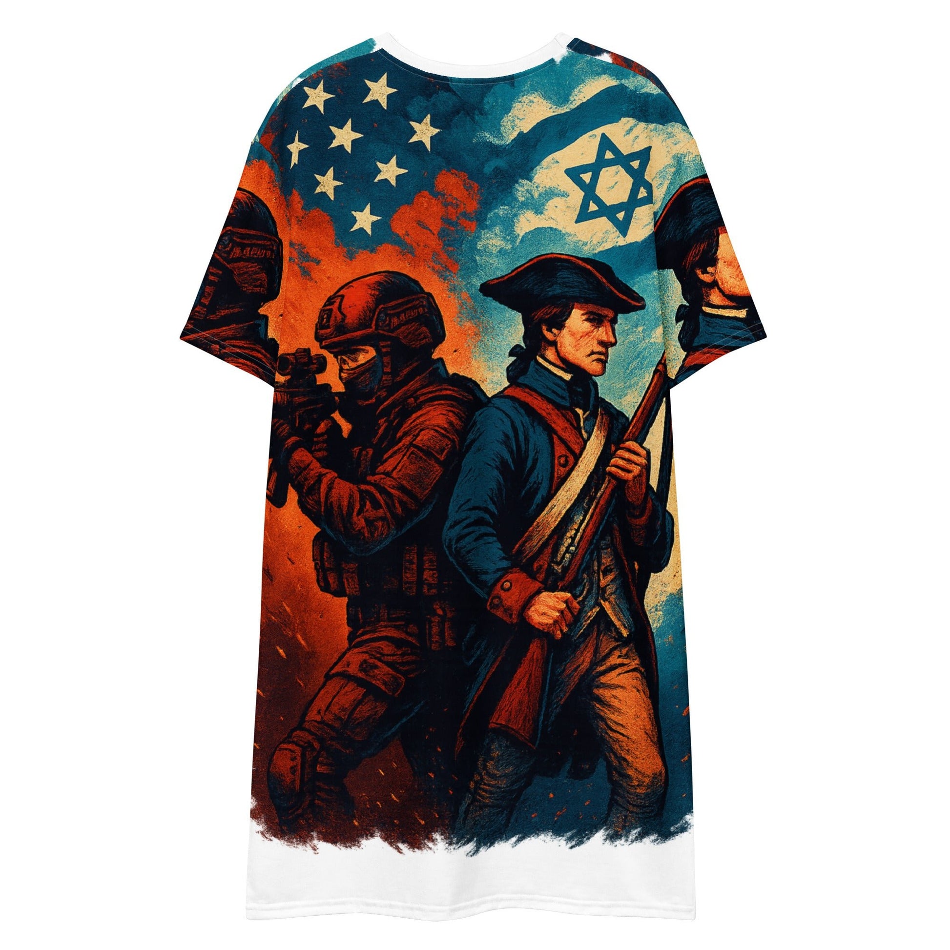 Defenders Across Generations All - Over Print T-Shirt Dress - American Zionist